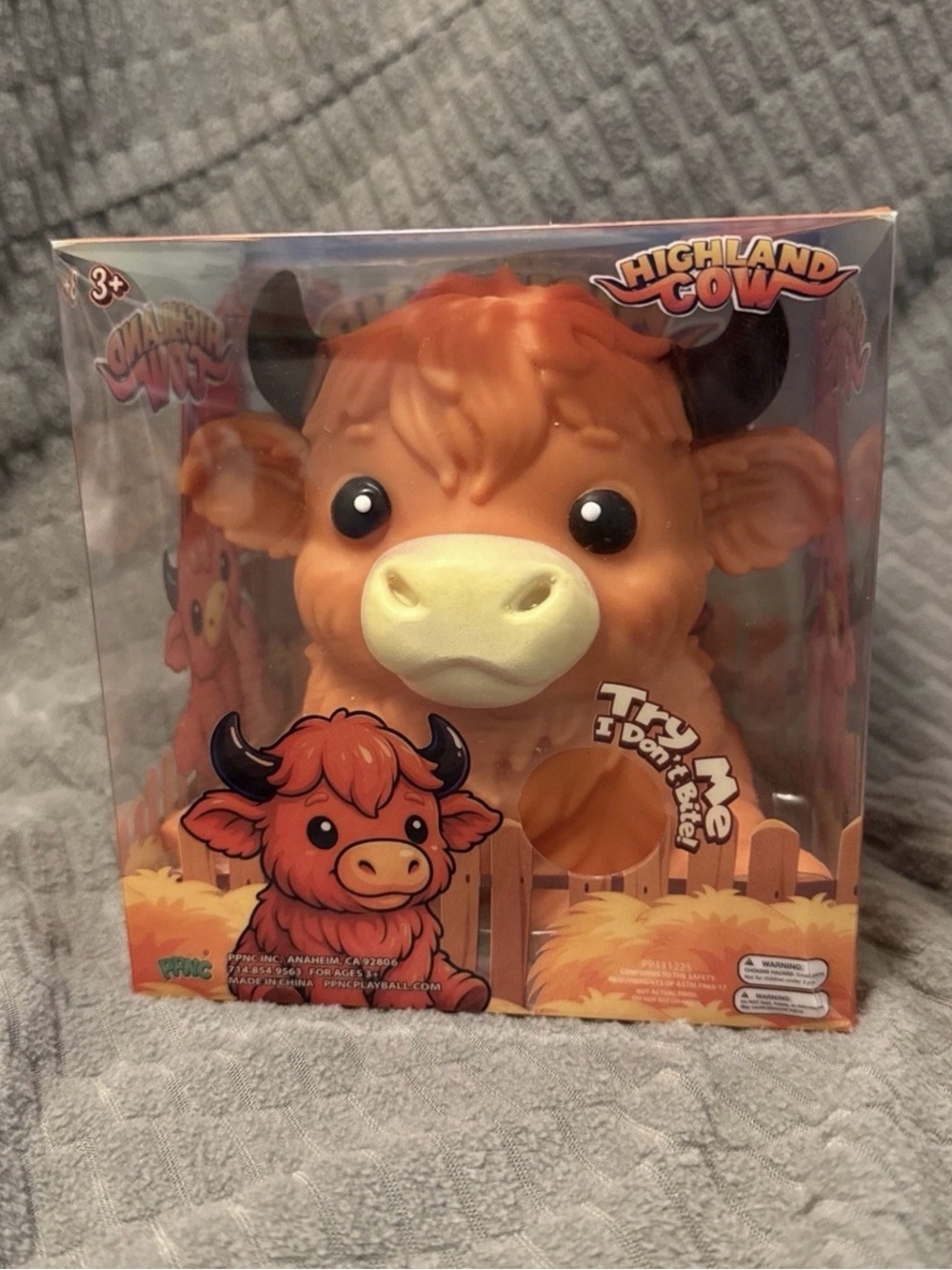 Rare Viral Highland Cow Squishy  *FAST SHIPPING* New in Box Dark Orange Color